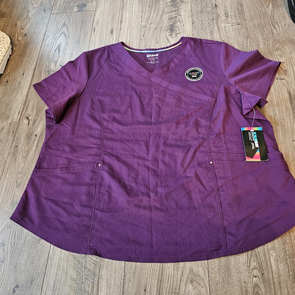 Scrubstar Ultimate stretch Purple Scrub top. 3XL